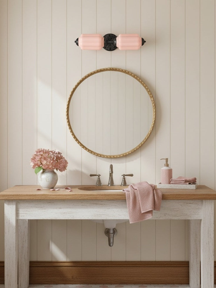 Vintage Glass Wall Lamp Horizontal Model Eloise Light Source for Living Room and Hallway - Lamylie