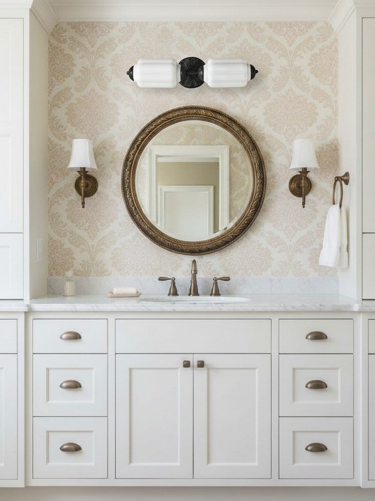 Vintage Glass Wall Lamp Horizontal Model Eloise Light Source for Living Room and Hallway - Lamylie