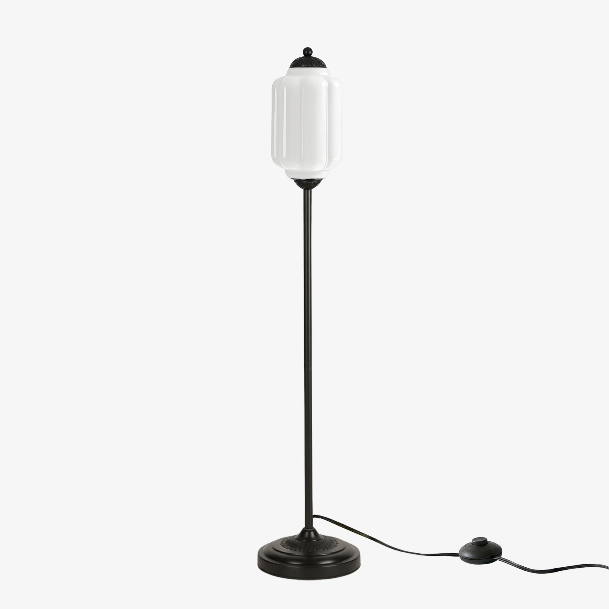 Decorative Glass Pumpkin Floor Lamp Retro Organic Style Living Room Standing Lamp - Lamylie