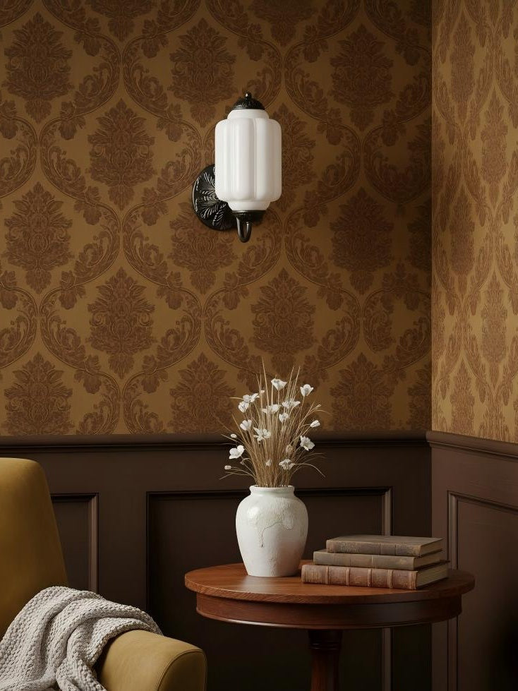 Milk Glass Wall Lamp Eloise for Hall and Bedroom | Vintage Wall Lighting with Milky White Glass - Lamylie