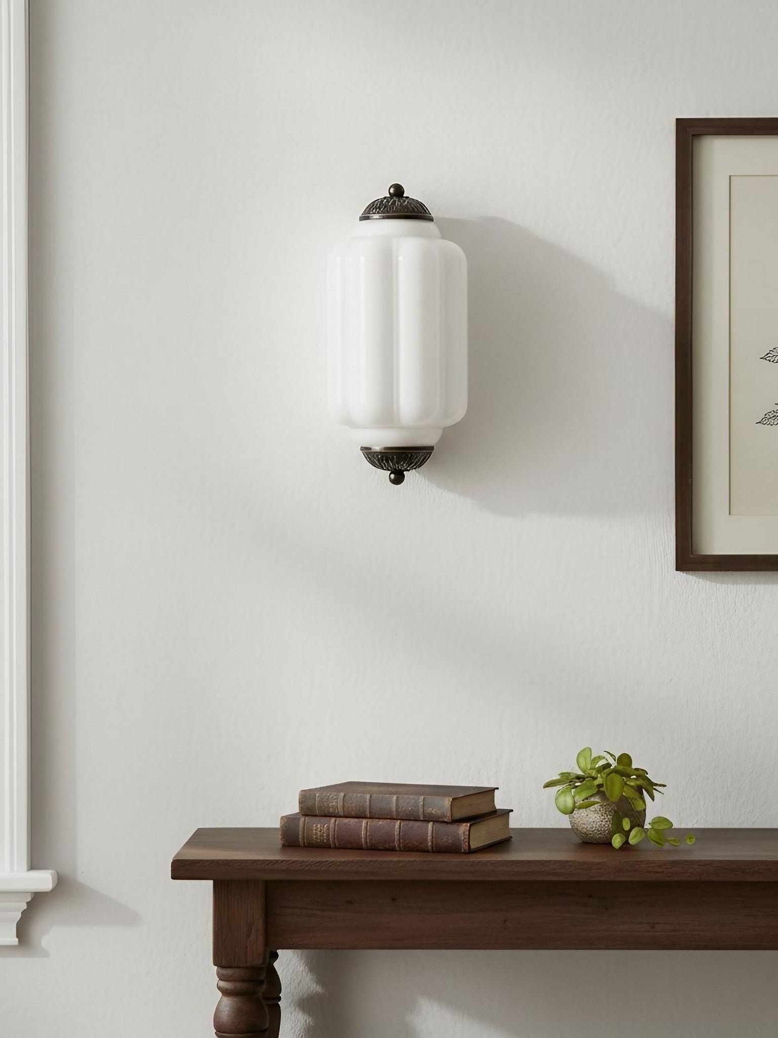 Milk Glass Wall Lamp for Bedroom Hall Scandinavian Style - Lamylie