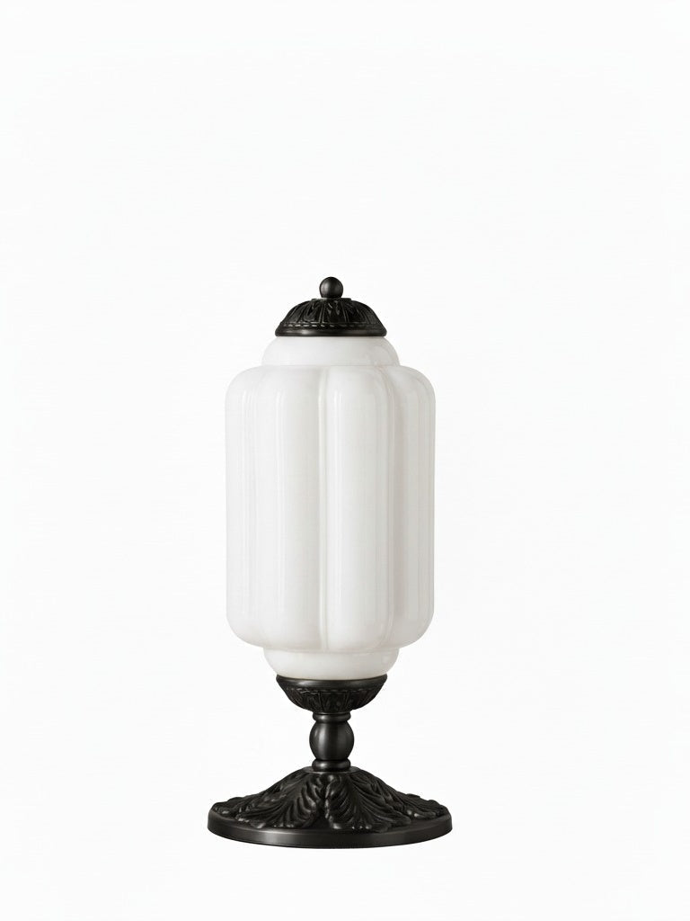 Vintage Glass Table Lamp with Brass or Black Finish - Lamylie