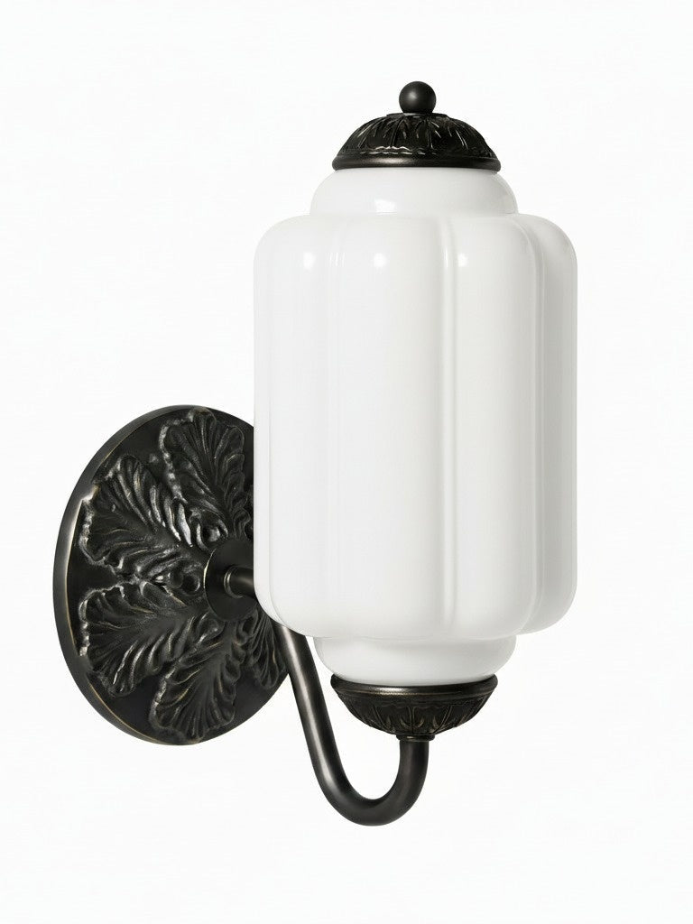 Milk Glass Wall Lamp Eloise for Hall and Bedroom | Vintage Wall Lighting with Milky White Glass - Lamylie