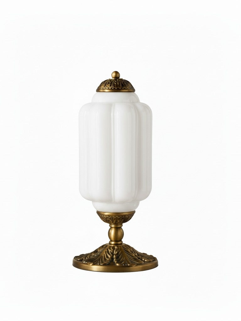 Vintage Glass Table Lamp with Brass or Black Finish - Lamylie