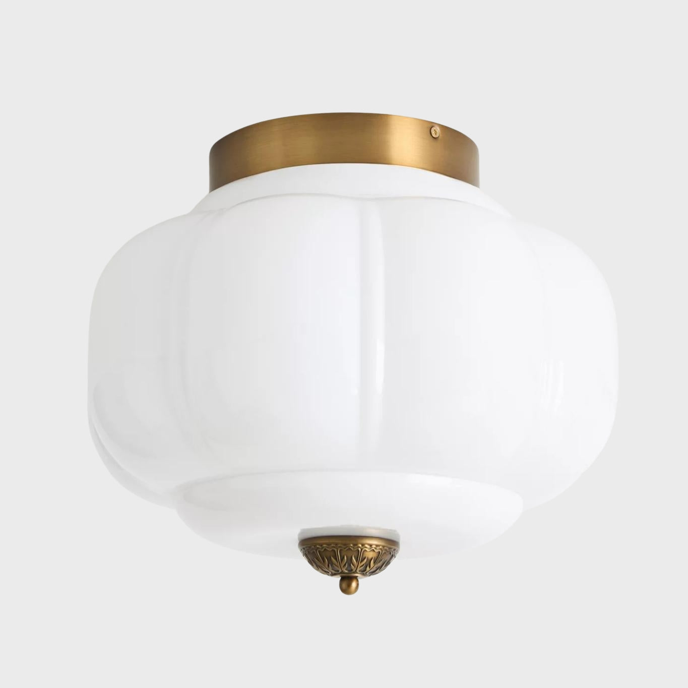Retro Ceiling Lamp with Milk Glass Shade | Refined Semi-Flush Mount Lighting for Modern Interiors - Lamylie