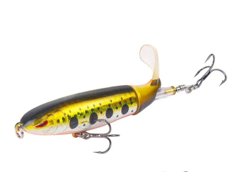 Isca de pesca com cauda macia rotativa - estilo Whopper Plopper - Lamylie