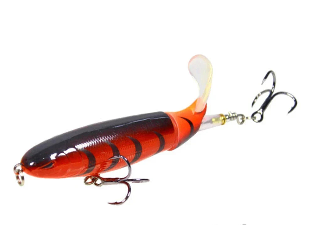 Isca de pesca com cauda macia rotativa - estilo Whopper Plopper - Lamylie