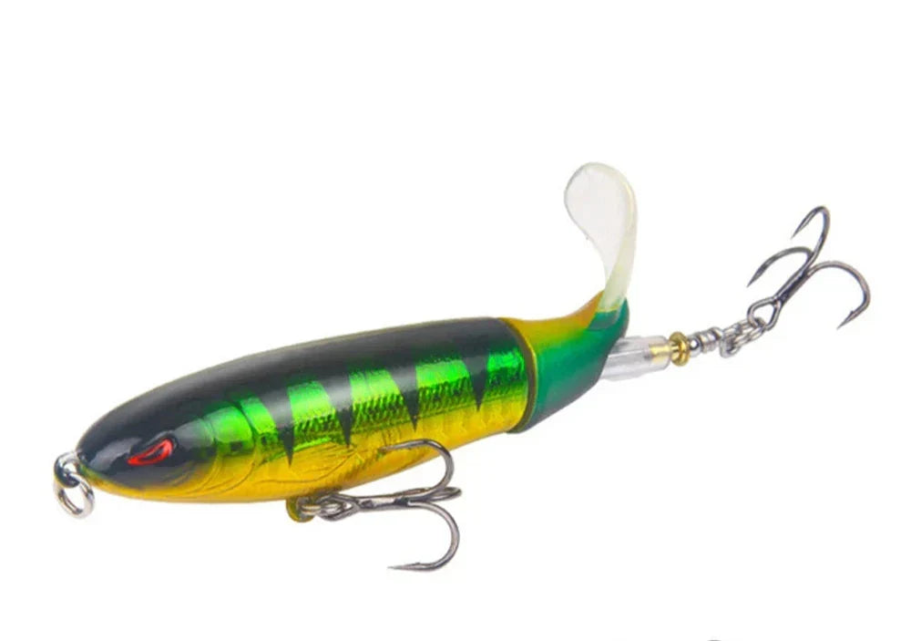 Isca de pesca com cauda macia rotativa - estilo Whopper Plopper - Lamylie