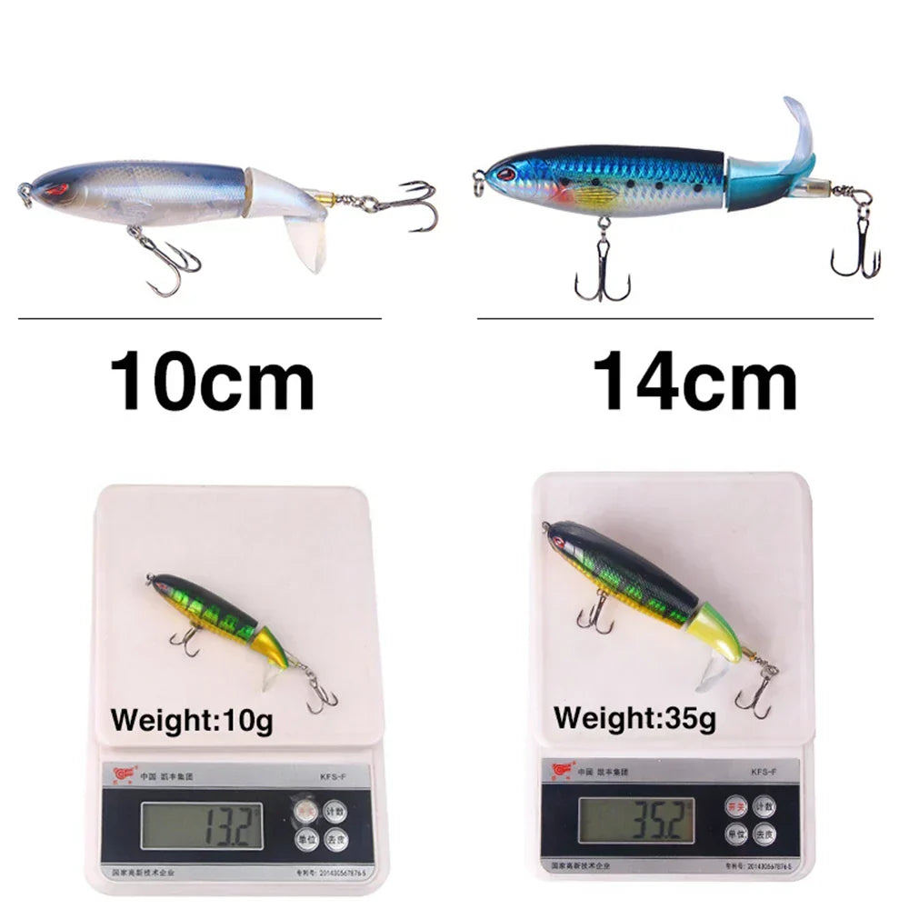 Isca de pesca com cauda macia rotativa - estilo Whopper Plopper - Lamylie