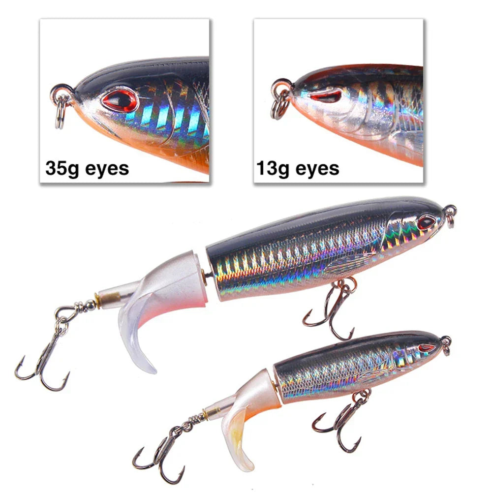 Isca de pesca com cauda macia rotativa - estilo Whopper Plopper - Lamylie
