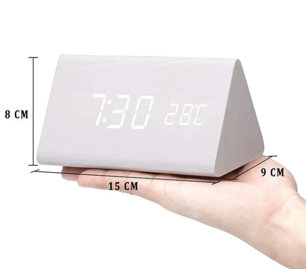 Minimalistische Holz-LED-Uhr mit Sprachsteuerung – Lamylie
