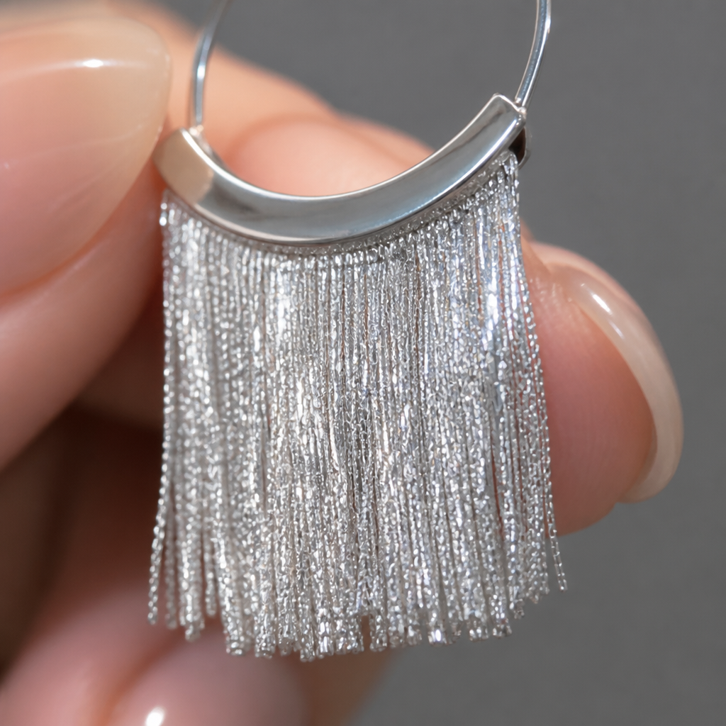 CascadeAura – Shimmering Waterfall Tassel Earrings with Hypoallergenic Finish - Lamylie