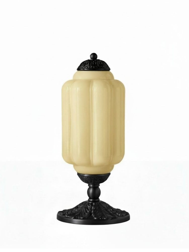 Vintage Glass Table Lamp with Brass or Black Finish - Lamylie