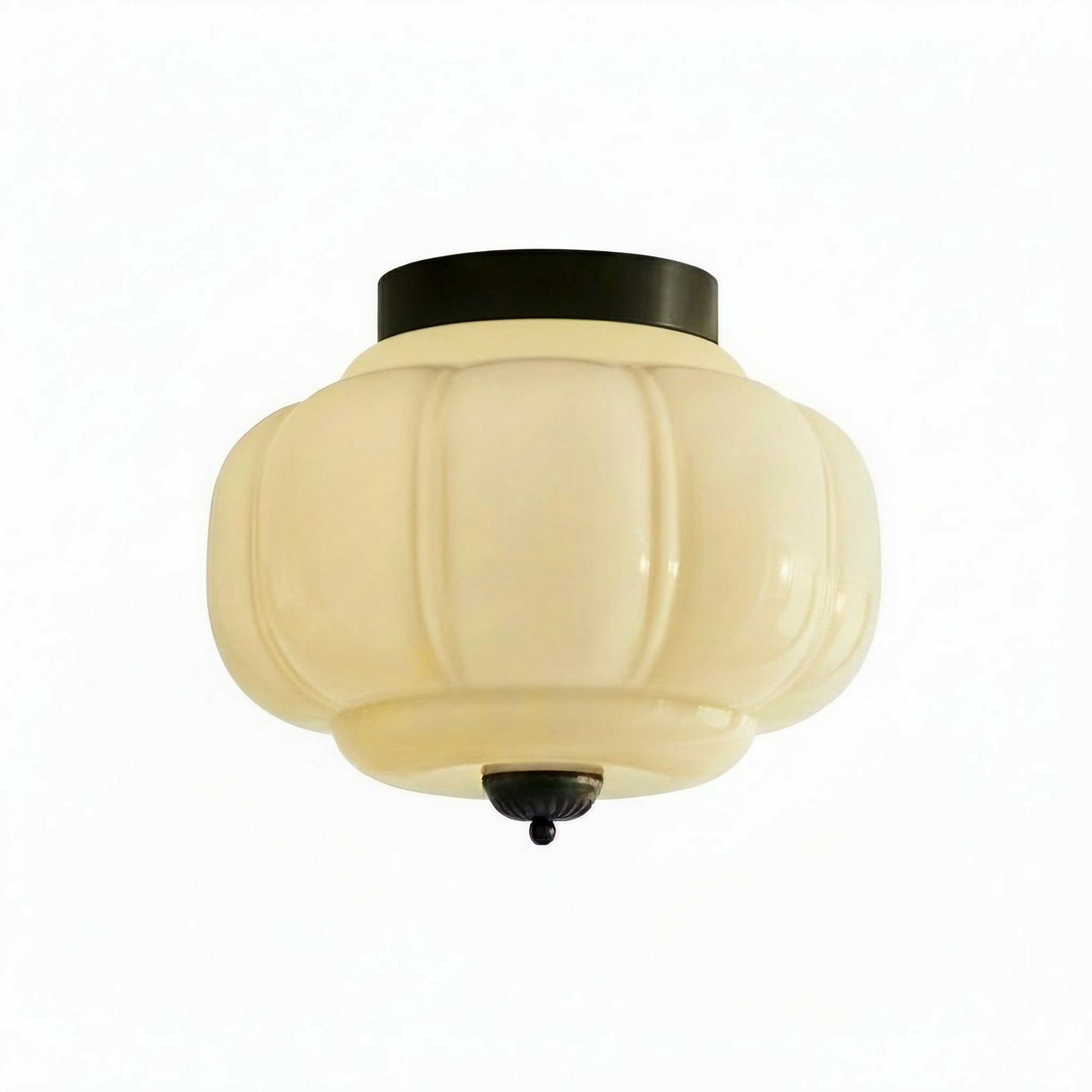 Retro Ceiling Lamp with Milk Glass Shade | Refined Semi-Flush Mount Lighting for Modern Interiors - Lamylie