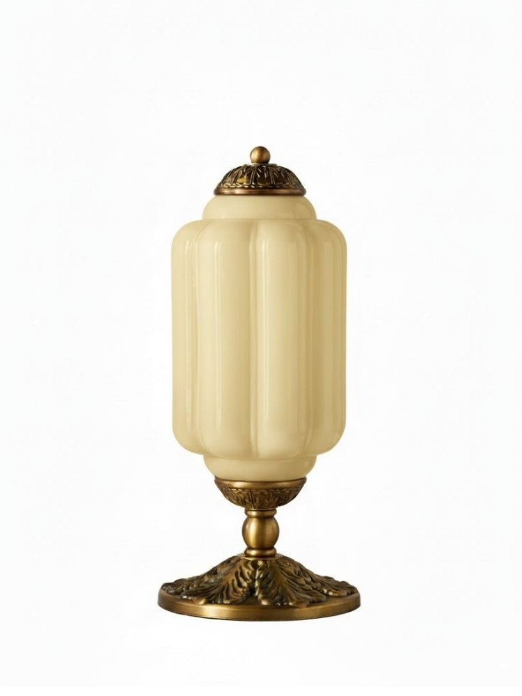 Vintage Glass Table Lamp with Brass or Black Finish - Lamylie