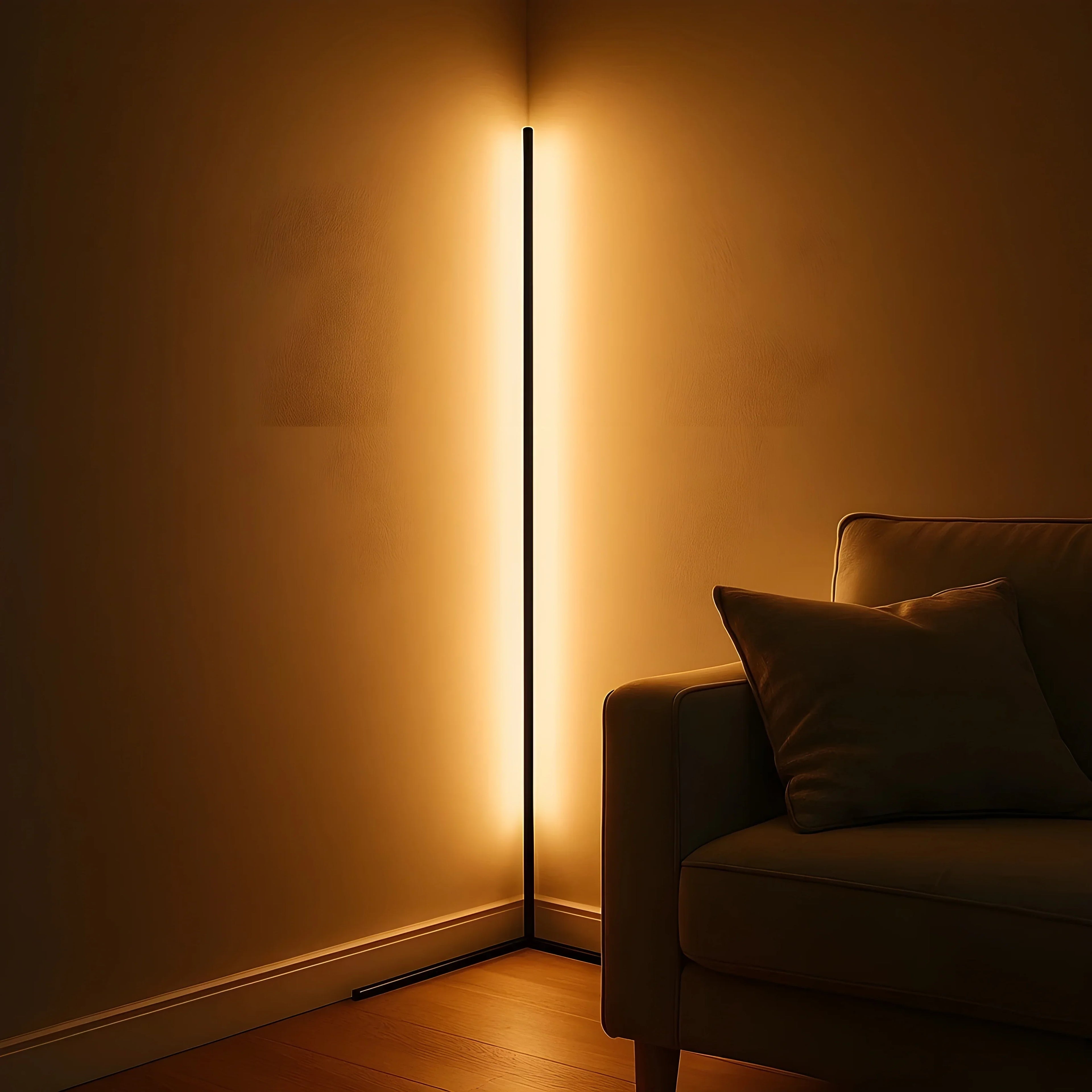 Adjustable LED Corner Floor Lamp with Remote Control - Lamylie
